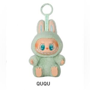 NIB Authentic Pop Mart Have A Seat Ququ Green Labubu Vinyl Pendant Keychain